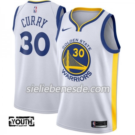Kinder NBA Golden State Warriors Trikot Stephen Curry 30 Nike 2017-18 Weiß Swingman